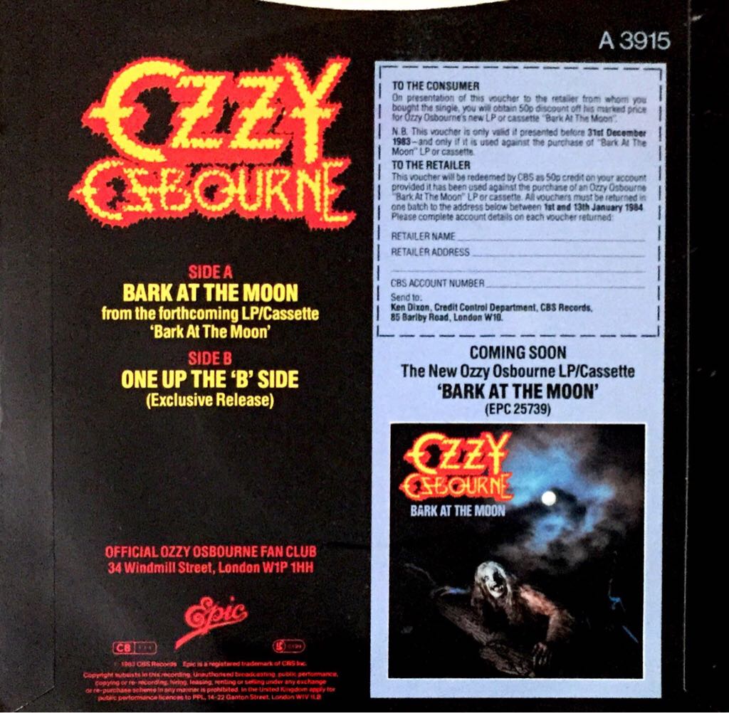 Bark At The Moon - Osbourne, Ozzy (12”) music collectible - Main Image 2