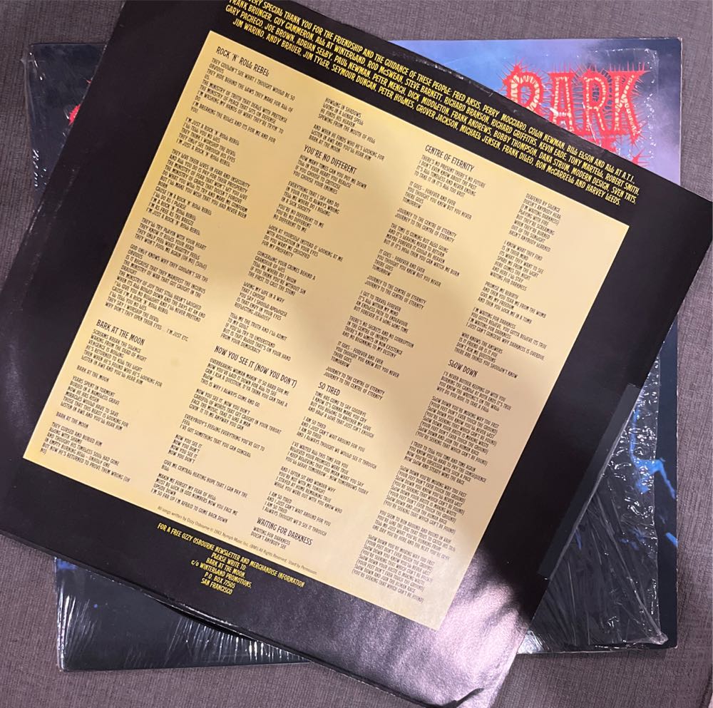 Bark At The Moon - Osbourne, Ozzy (12”) music collectible - Main Image 4