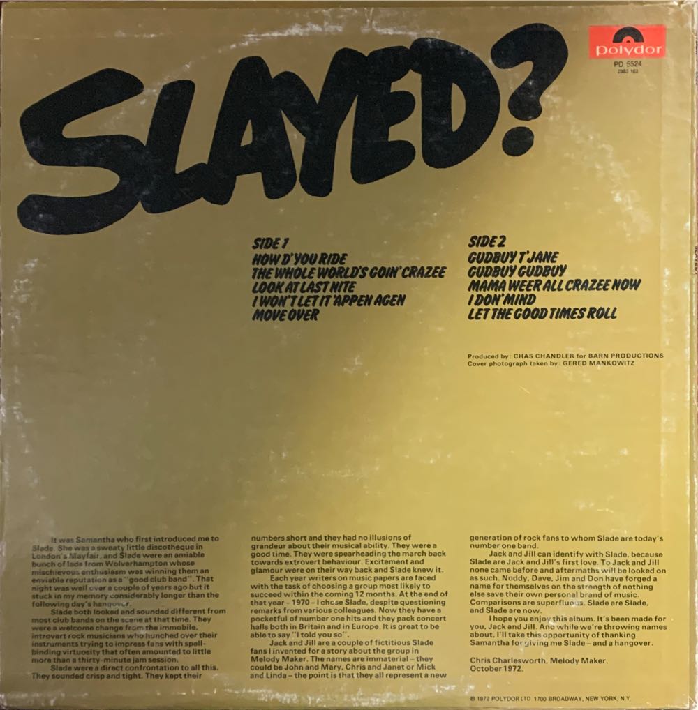 Slayed? - Slade (12” - 35) music collectible - Main Image 3