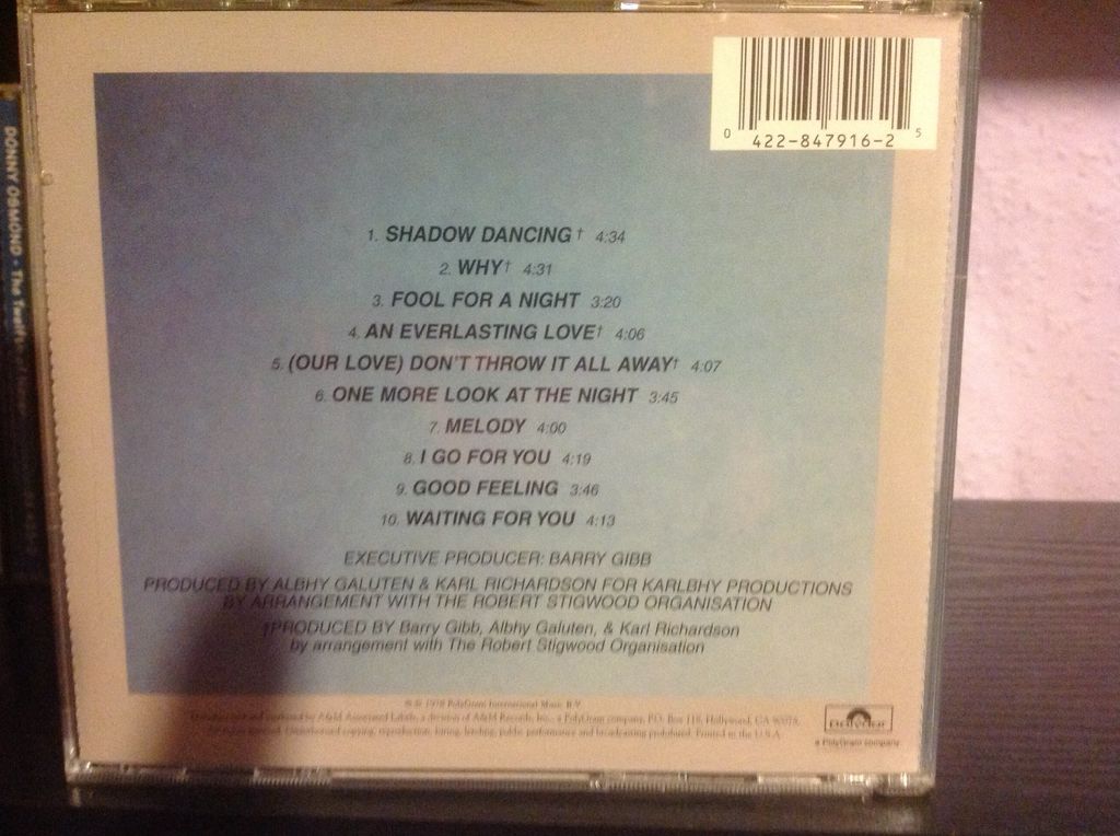 Shadow Dancing - Andy Gibb (CD - 30) music collectible [Barcode 042284791625] - Main Image 2