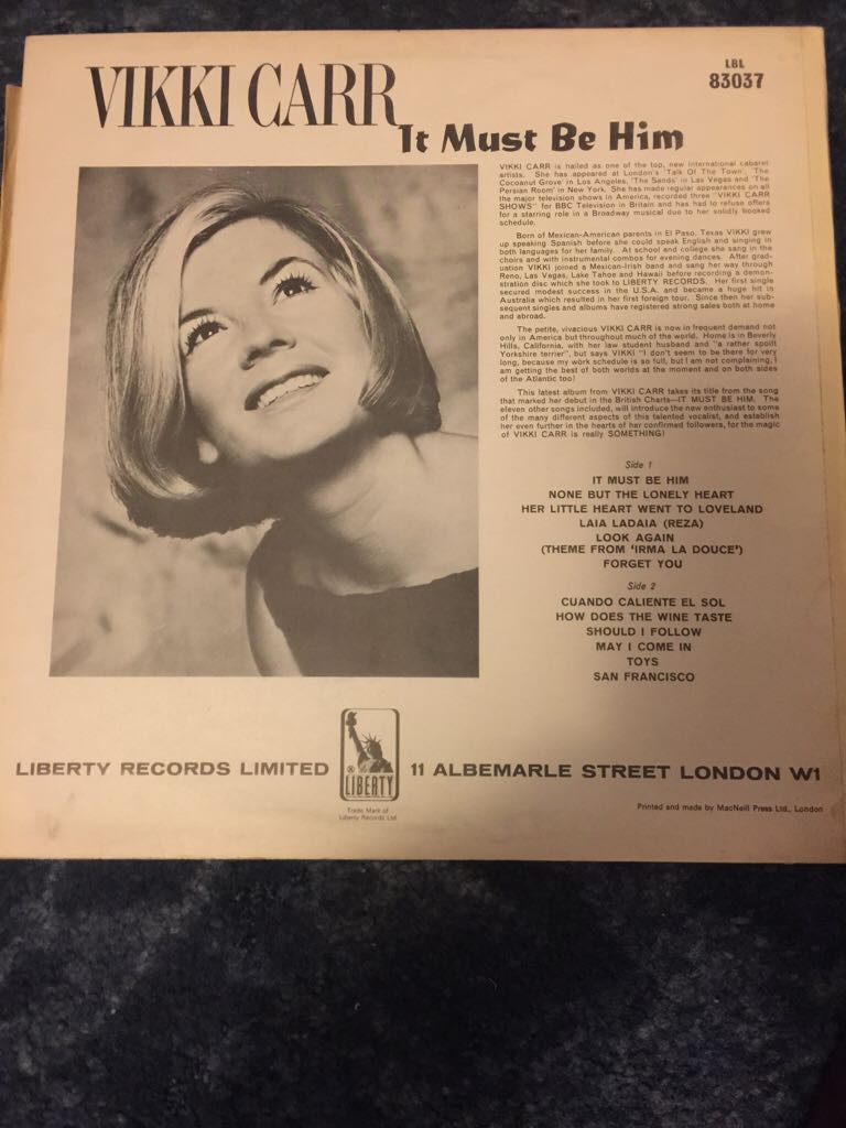 It Must Be Him - Vikki Carr (7”) music collectible - Main Image 2