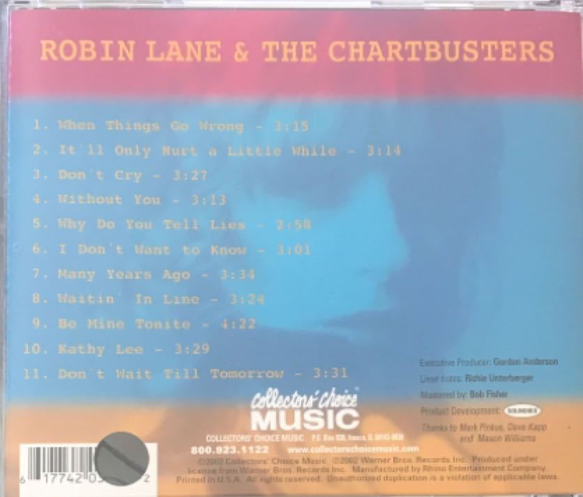 Robin Lane & The Chartbusters - Robin Lane & The Chartbustrs (CD) music collectible - Main Image 2