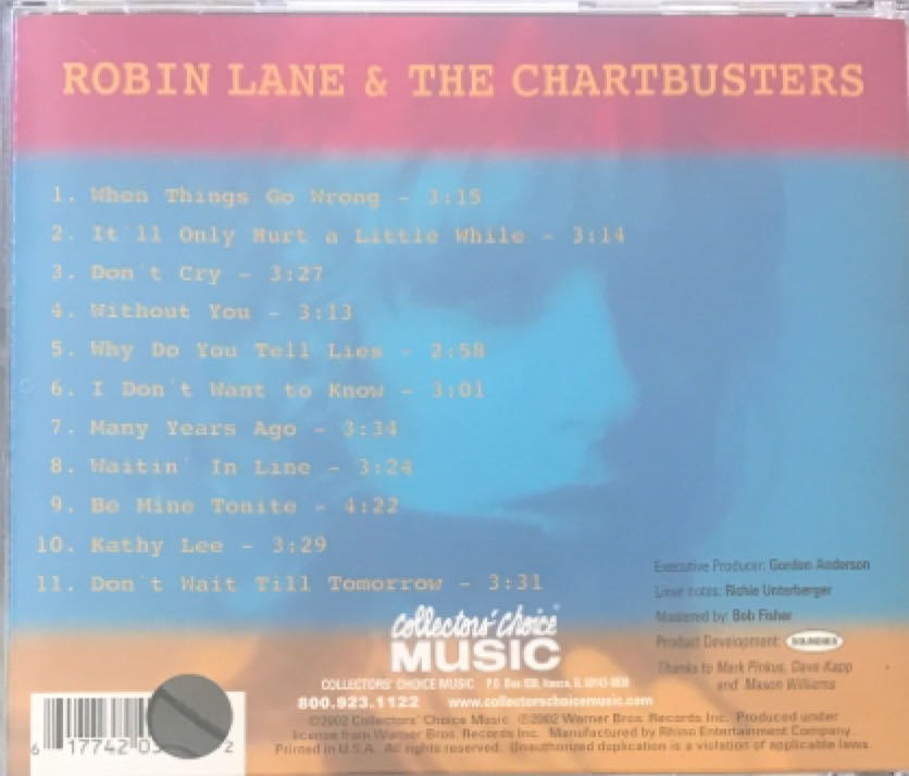 Robin Lane & The Chartbusters - Robin Lane & The Chartbustrs (12”) music collectible - Main Image 2