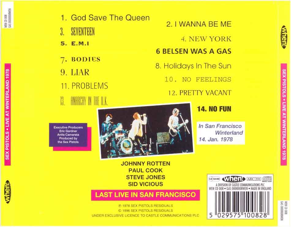 Live In Concert - Sex Pistols - Sex Pistols (CD - 50) music collectible [Barcode 9002986528999] - Main Image 2