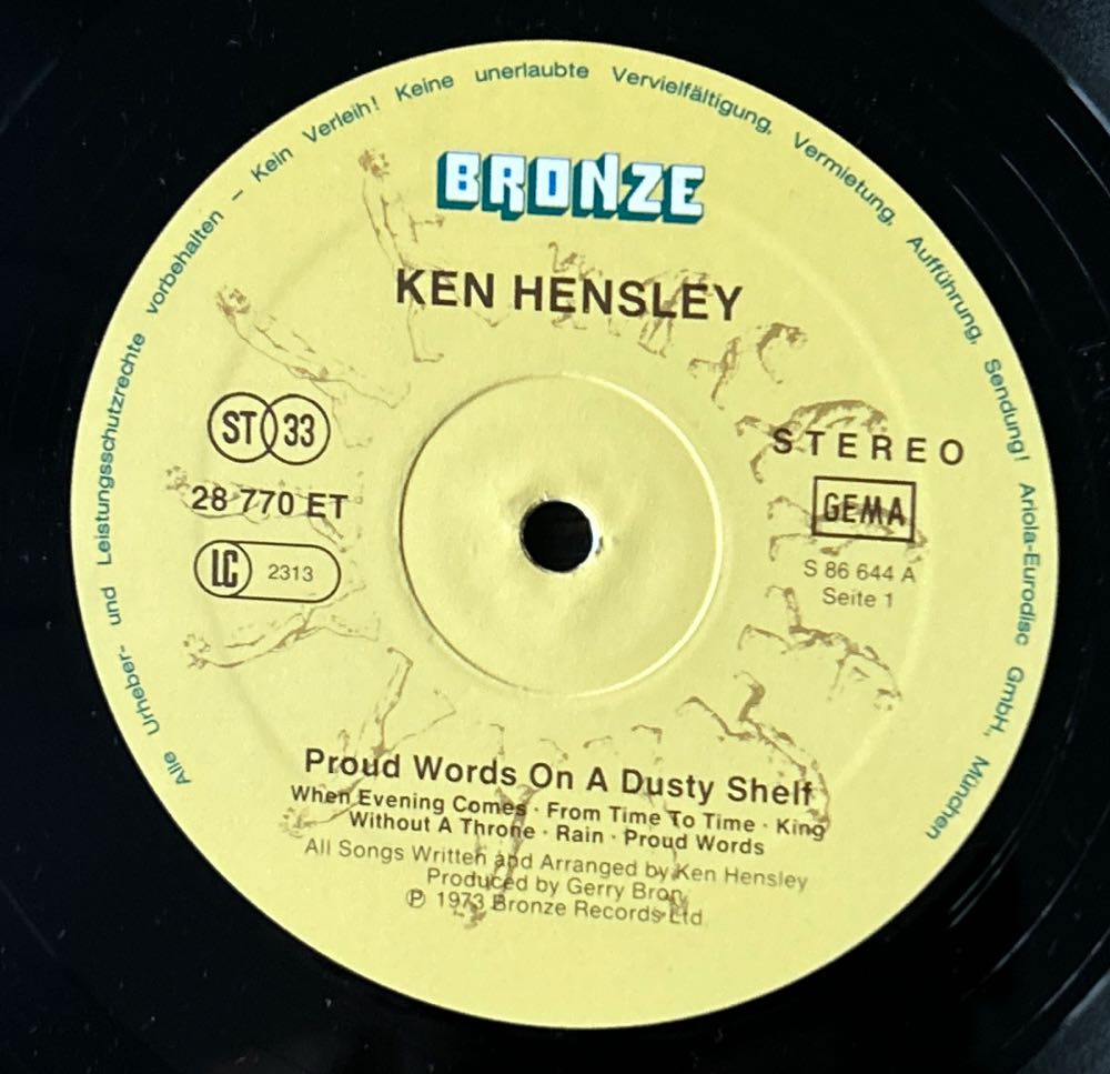 Proud Words On A Dusty Shelf - Hensley, Ken (12”) music collectible - Main Image 4
