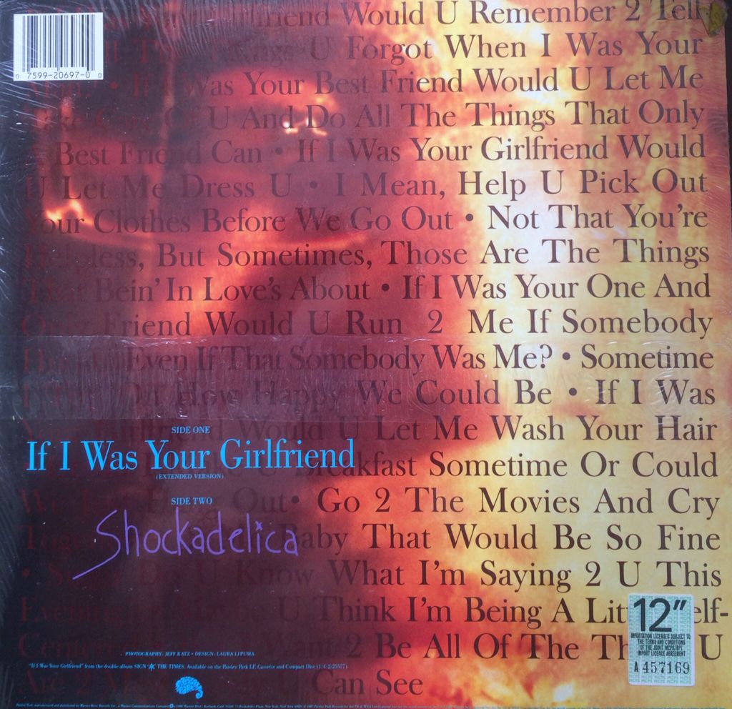 If I Was Your Girlfriend - Prince (12”) music collectible - Main Image 2