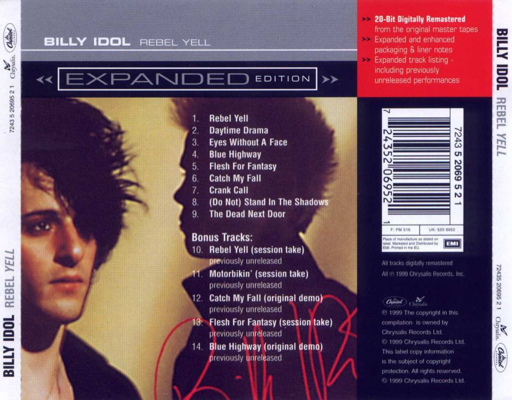 Rebel Yell - Billy Idol (Cassette) music collectible [Barcode 094632145048] - Main Image 2