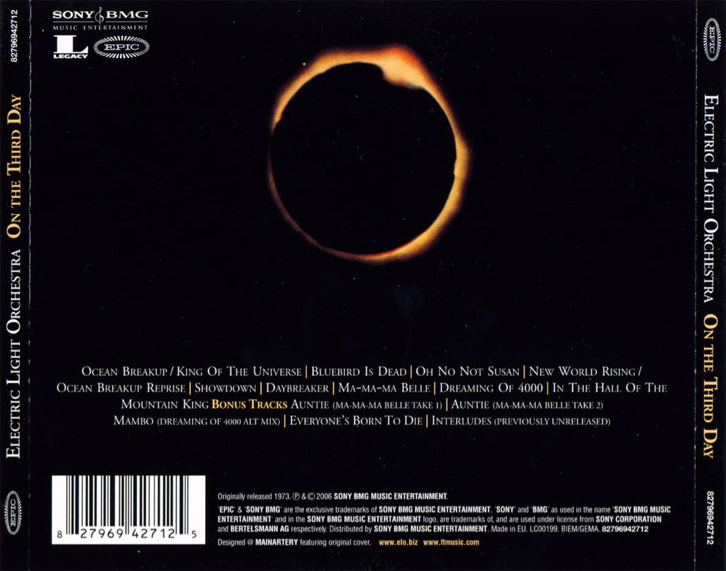 On the Third Day - Electric Light Orchestra (CD) music collectible [Barcode 827969427125] - Main Image 2