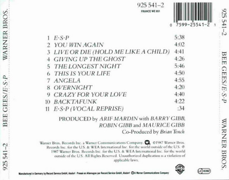 E.S.P - Bee Gees (12”) music collectible - Main Image 2