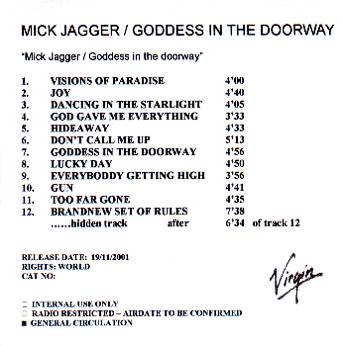Goddess In The Doorway - Mick Jagger (CD) music collectible - Main Image 2