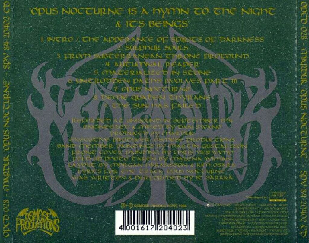 Opus Nocturne - Marduk (CD) music collectible [Barcode 4001617204023] - Main Image 2