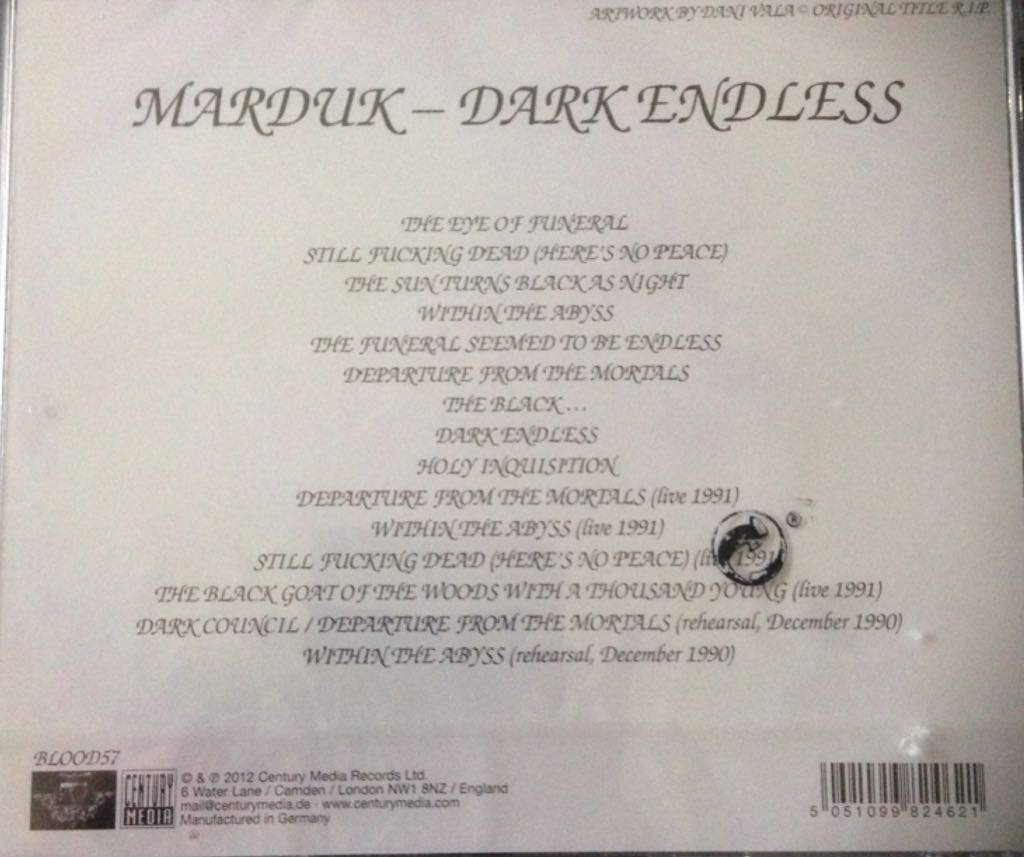 Dark Endless - Marduk (CD) music collectible [Barcode 5051099824621] - Main Image 2