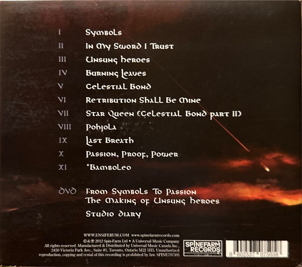 Unsung Heroes - Ensiferum (CD) music collectible [Barcode 602537075058] - Main Image 2