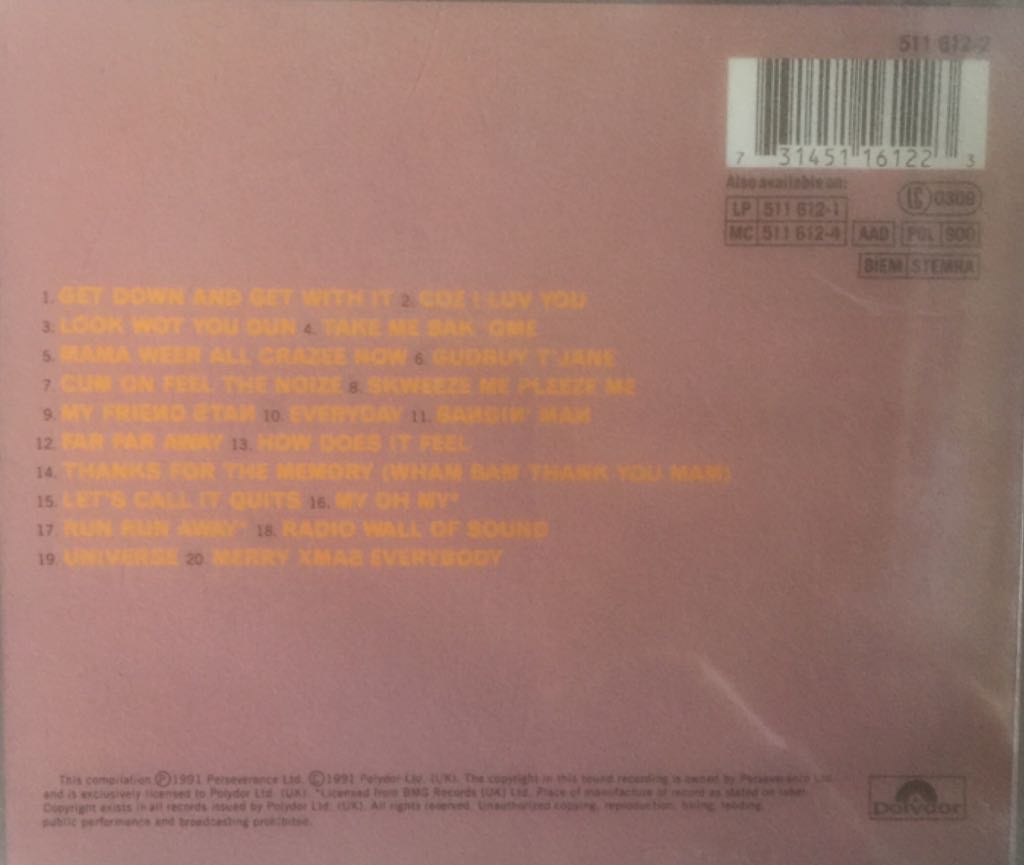 Wall Of Hits (Best Of) - Slade (CD - 77) music collectible [Barcode 731451161223] - Main Image 2