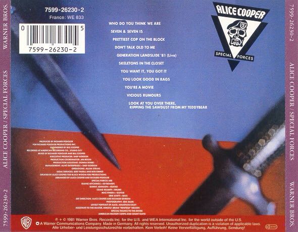 Special Forces - Alice Cooper (CD - 41) music collectible [Barcode 617742208023] - Main Image 2