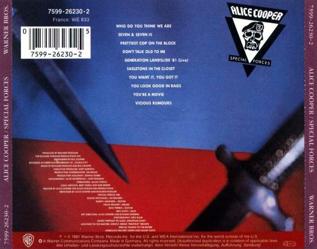 Special Forces - Alice Cooper (CD - 34:51) music collectible [Barcode 766483071622] - Main Image 2