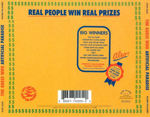 Artificial Paradise - The Guess Who (CD - 40) music collectible [Barcode 886977400520] - Main Image 2