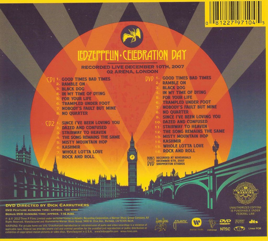 Celebration Day - Led Zeppelin (Blu-ray Audio (BD-A)) music collectible - Main Image 2