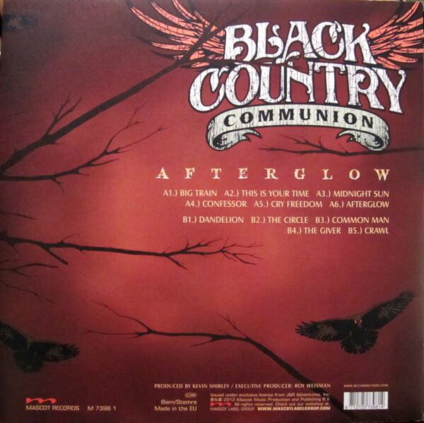 Afterglow - Black Country Communion (12”) music collectible [Barcode 8712725739814] - Main Image 2
