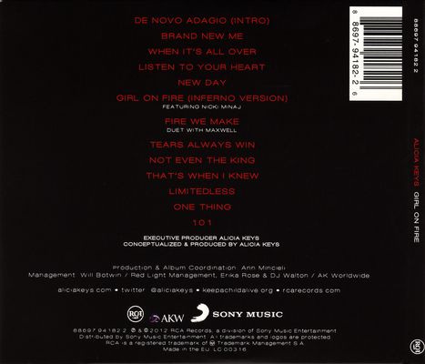 Girl On Fire - Keys, Alicia (CD - 54) music collectible [Barcode 886979418226] - Main Image 2