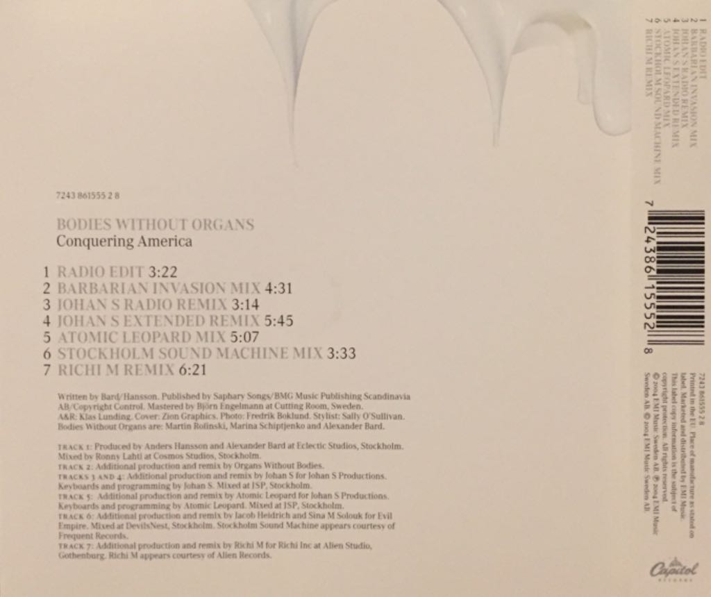 Conquering America - Bodies without organs (CD) music collectible [Barcode 724386155528] - Main Image 2