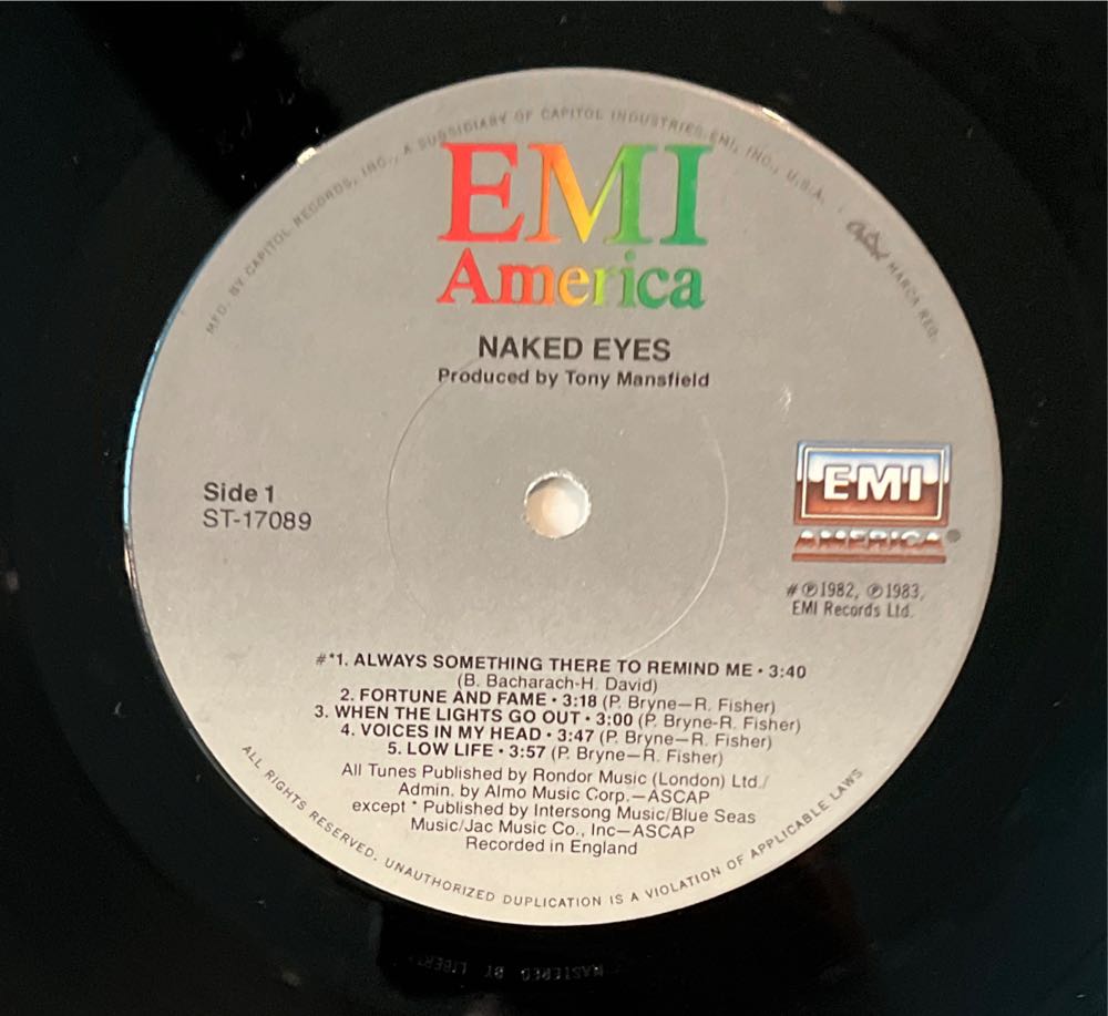 Naked Eyes - Naked Eyes (12”) music collectible [Barcode 077771708916] - Main Image 3