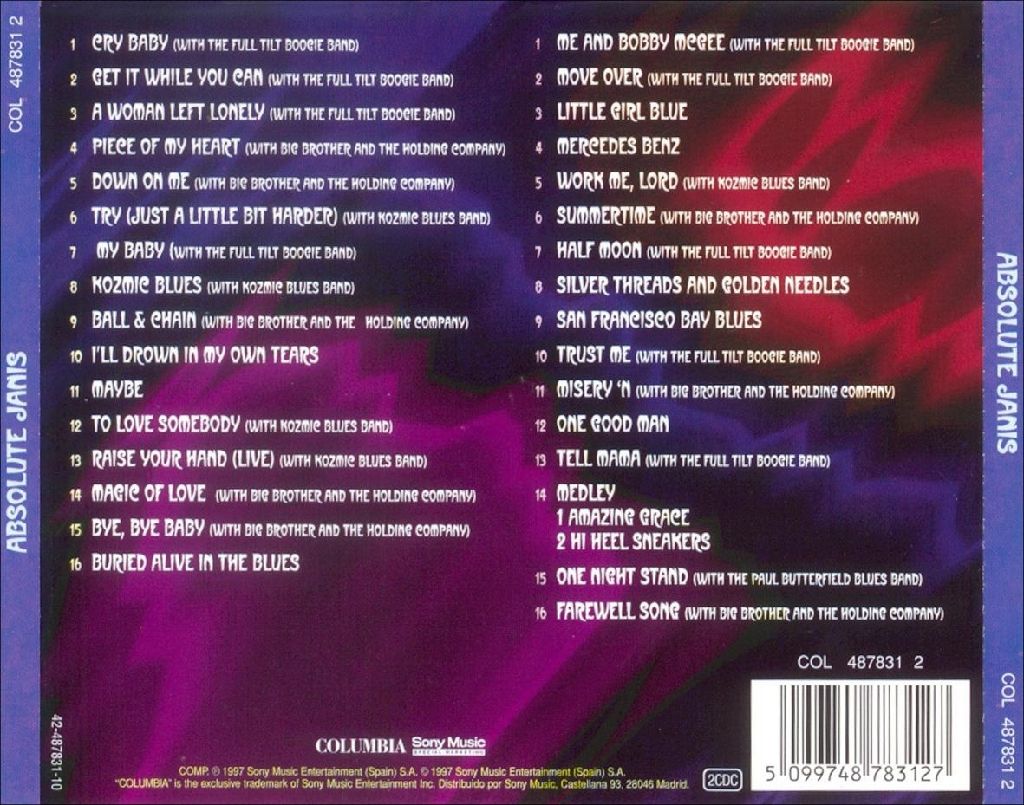 Absolute Janis - Janis Joplin (CD) music collectible [Barcode 5099748783127] - Main Image 2