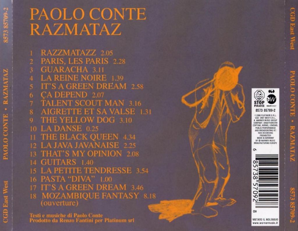 Razmataz - Paolo Conte (CD) music collectible [Barcode 685738570928] - Main Image 2