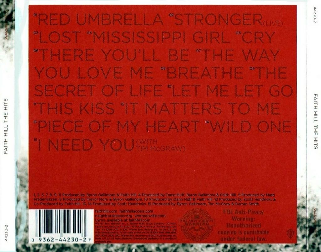 The Hits - Faith Hill (CD) music collectible [Barcode 093624982432] - Main Image 2