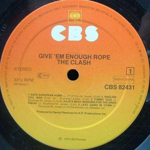 Give ’Em Enough Rope - Clash, The (12”) music collectible - Main Image 3