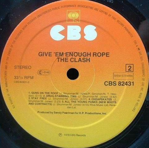Give ’Em Enough Rope - Clash, The (12”) music collectible - Main Image 4