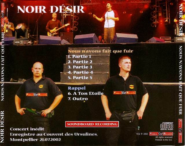 Nous N’avons Fait Que Fuir - Cantat, Bertrand (CD - 55) music collectible [Barcode 9782843351686] - Main Image 2