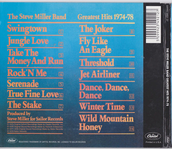 Greatest Hits 1974-78 - Steve Miller Band, The (12” - 45) music collectible - Main Image 4