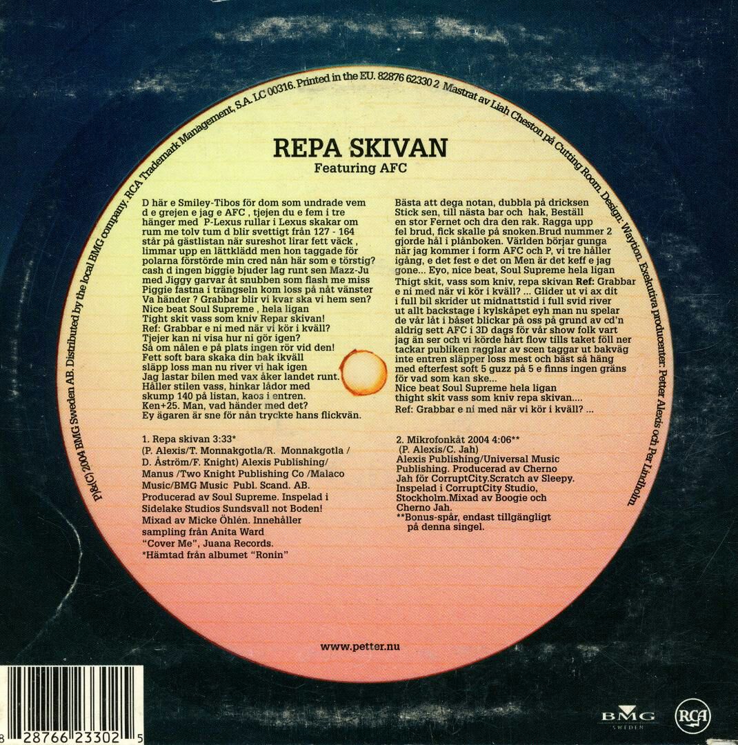 Repa Skivan - Petter Feat Afc (CD) music collectible - Main Image 2