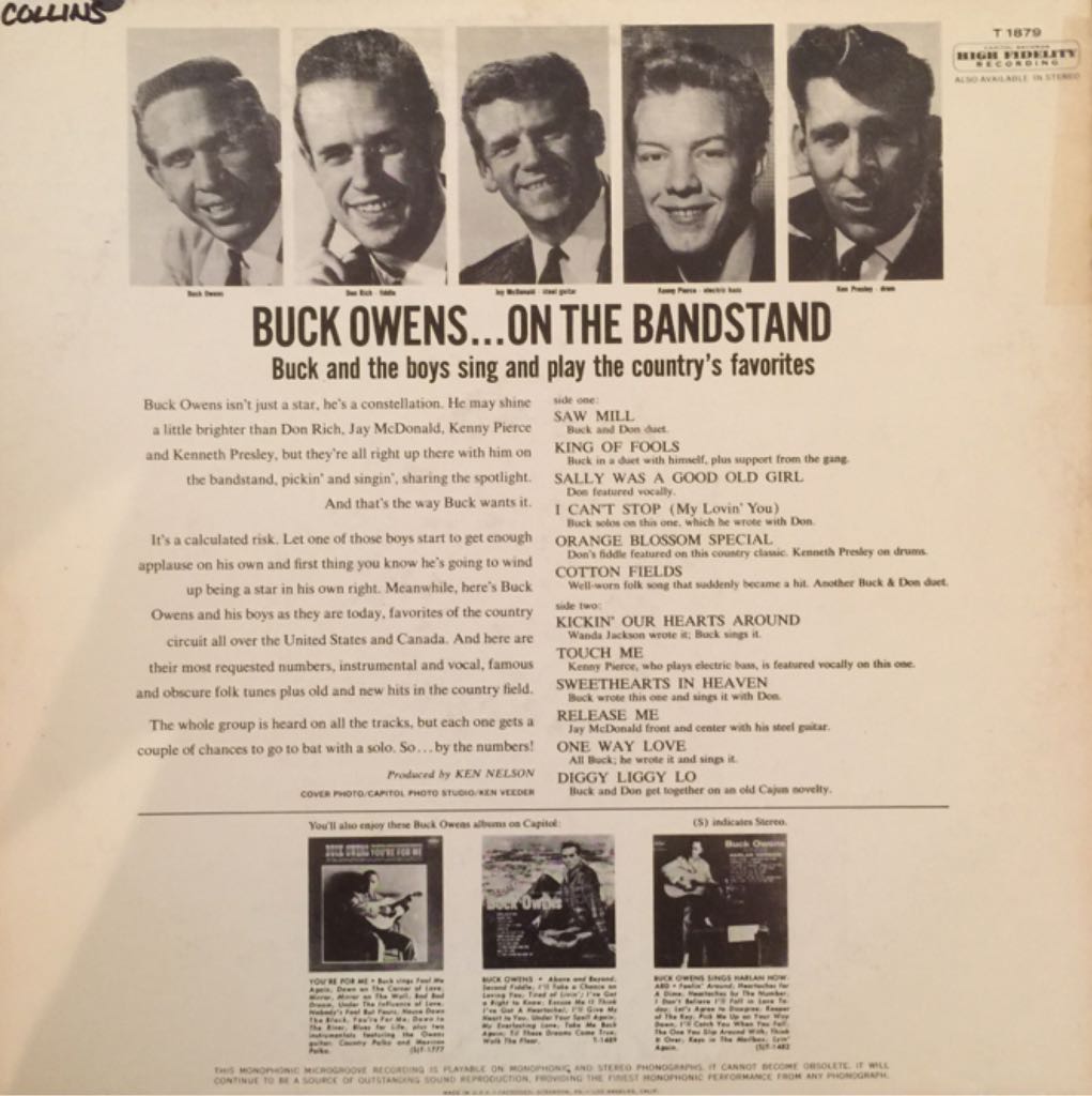 On The Bandstand - Buck Owens (12”) music collectible [Barcode 090771604422] - Main Image 2