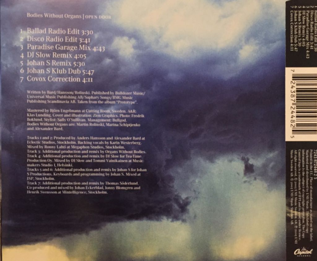 Open Door - Bodies without organs (CD) music collectible [Barcode 724387244825] - Main Image 2