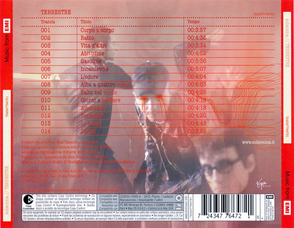 Terrestre - Subsonica (CD) music collectible [Barcode 094631146800] - Main Image 2