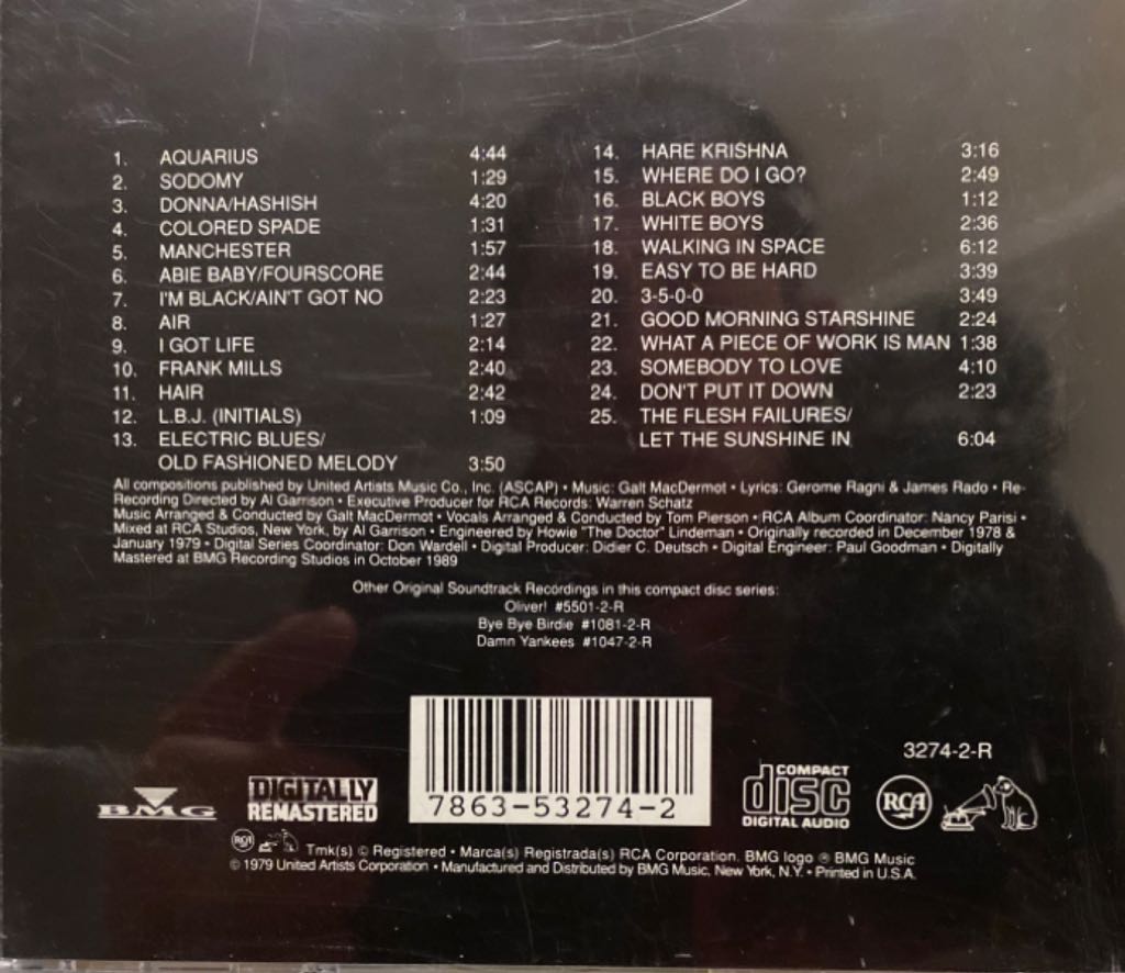 Hair - Soundtrack (CD - 79) music collectible [Barcode 078635327427] - Main Image 2