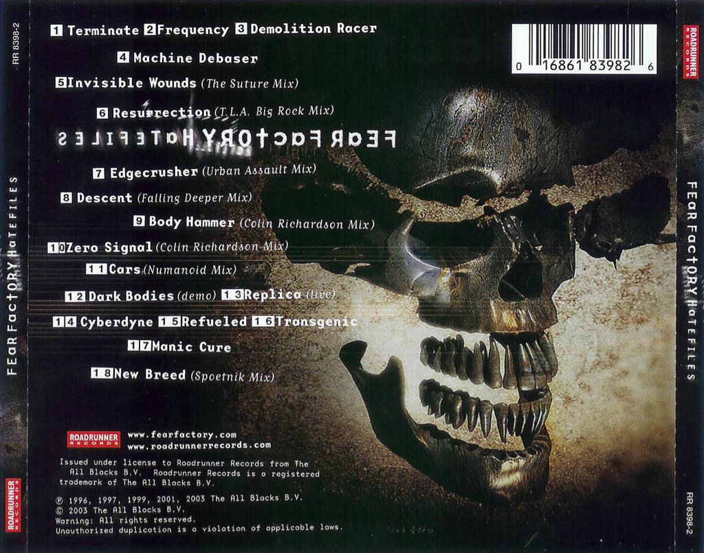 Hatefiles - Fear Factory (CD) music collectible [Barcode 016861839826] - Main Image 2