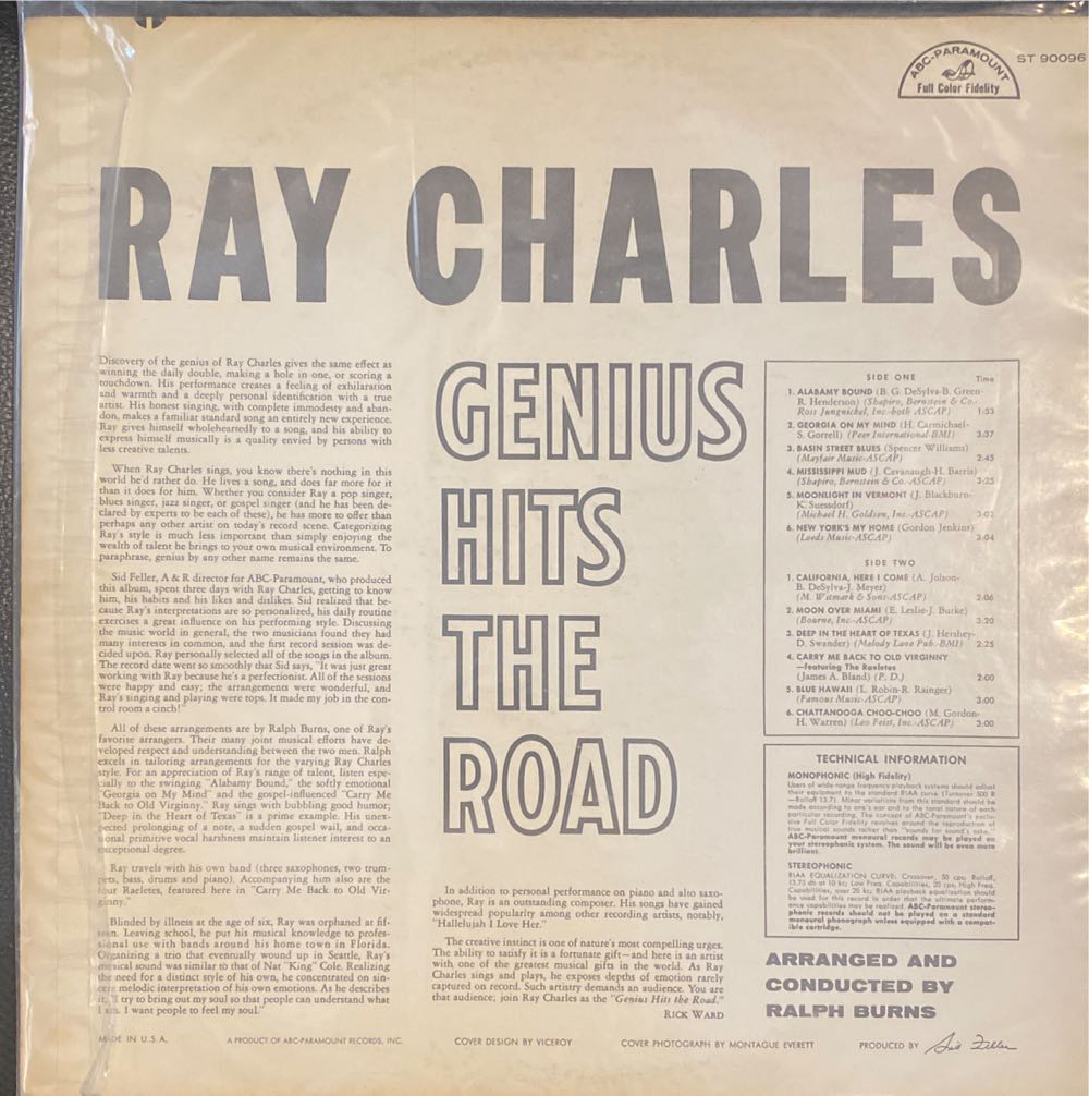 Genius Hits The Road - Charles, Ray (12”) music collectible - Main Image 2