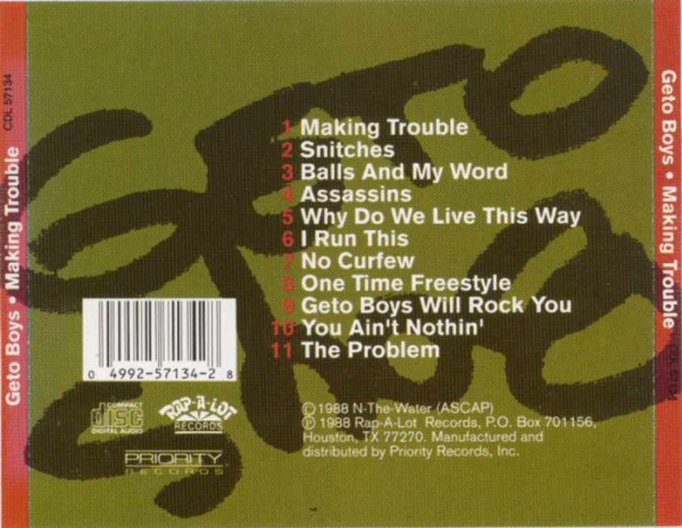 Geto Boys: Making Trouble - Ghetto boys (Cassette) music collectible - Main Image 3