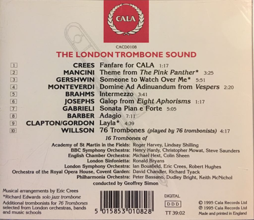 London Trombone Sound The - London Trombones (CD - 39) music collectible [Barcode 5015853010828] - Main Image 2