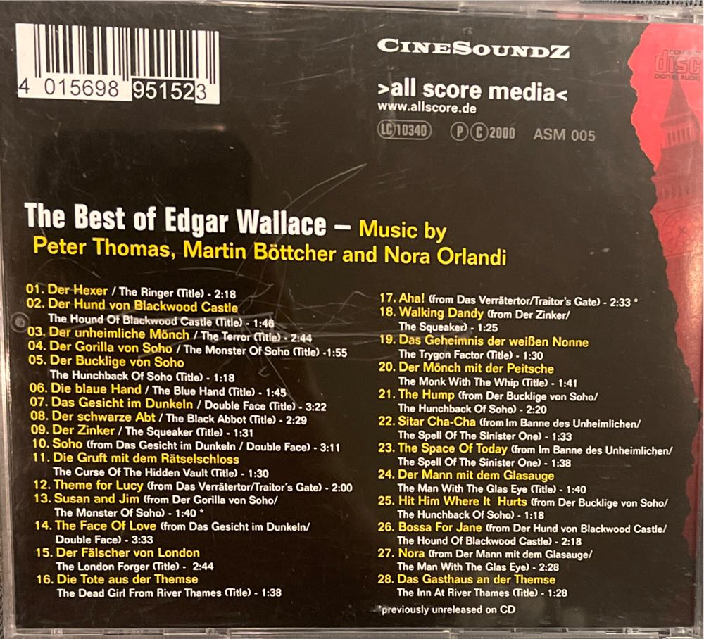 The Best Of Edgar Wallace - Verschiedene (CD) music collectible [Barcode 4015698951523] - Main Image 2