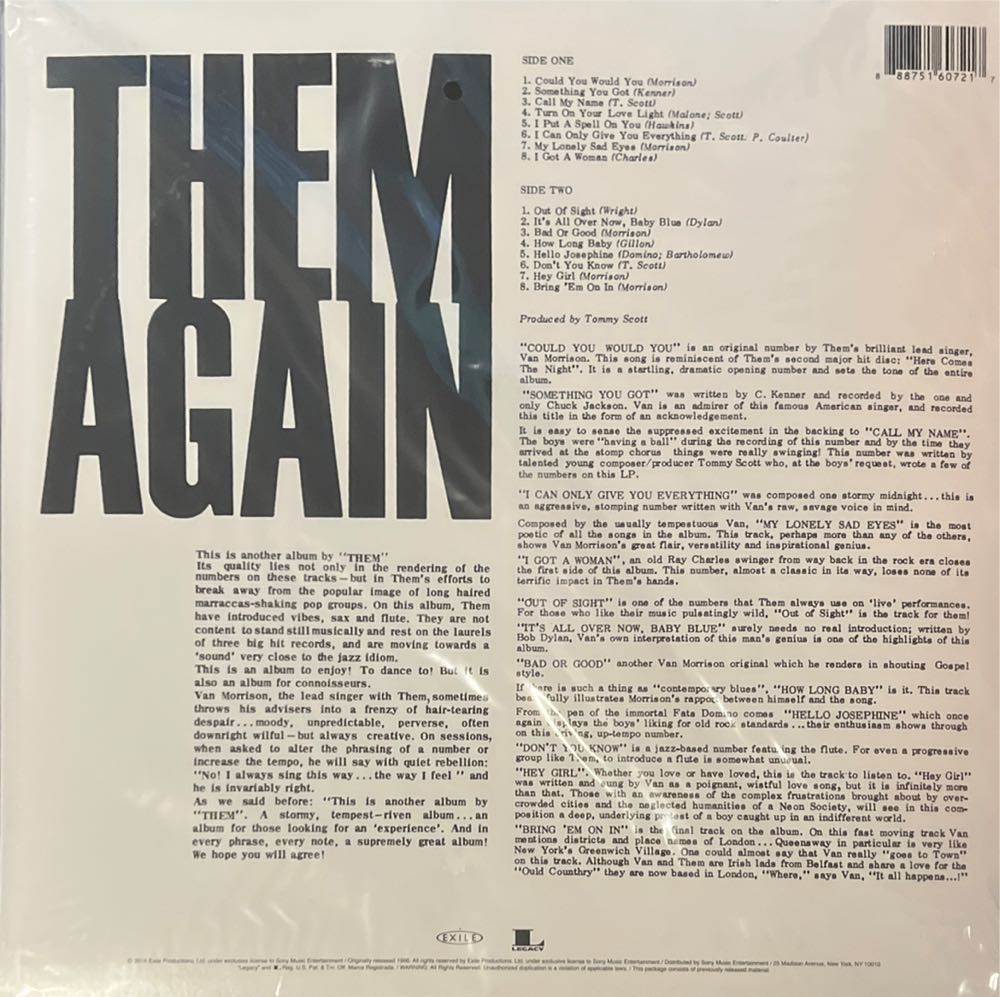 Them Again - Morrison, Van (12” - 45) music collectible [Barcode 888751607217] - Main Image 2
