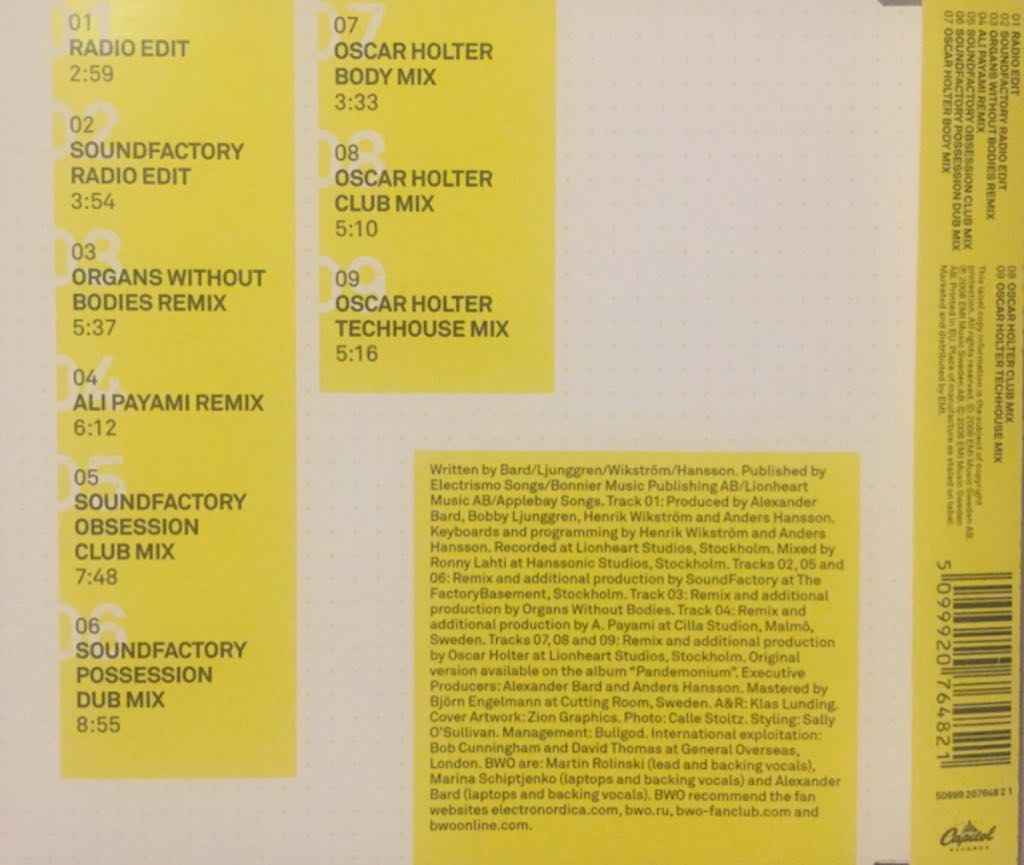 Lay Your Love on Me - BWO (CD) music collectible [Barcode 5099920764821] - Main Image 2