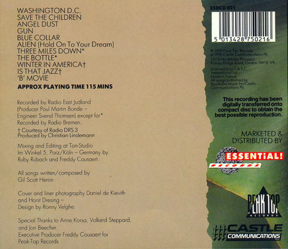 Tales of Gil Scott-Heron - Scott-Heron, Gil (CD - 115) music collectible [Barcode 5013428750216] - Main Image 2