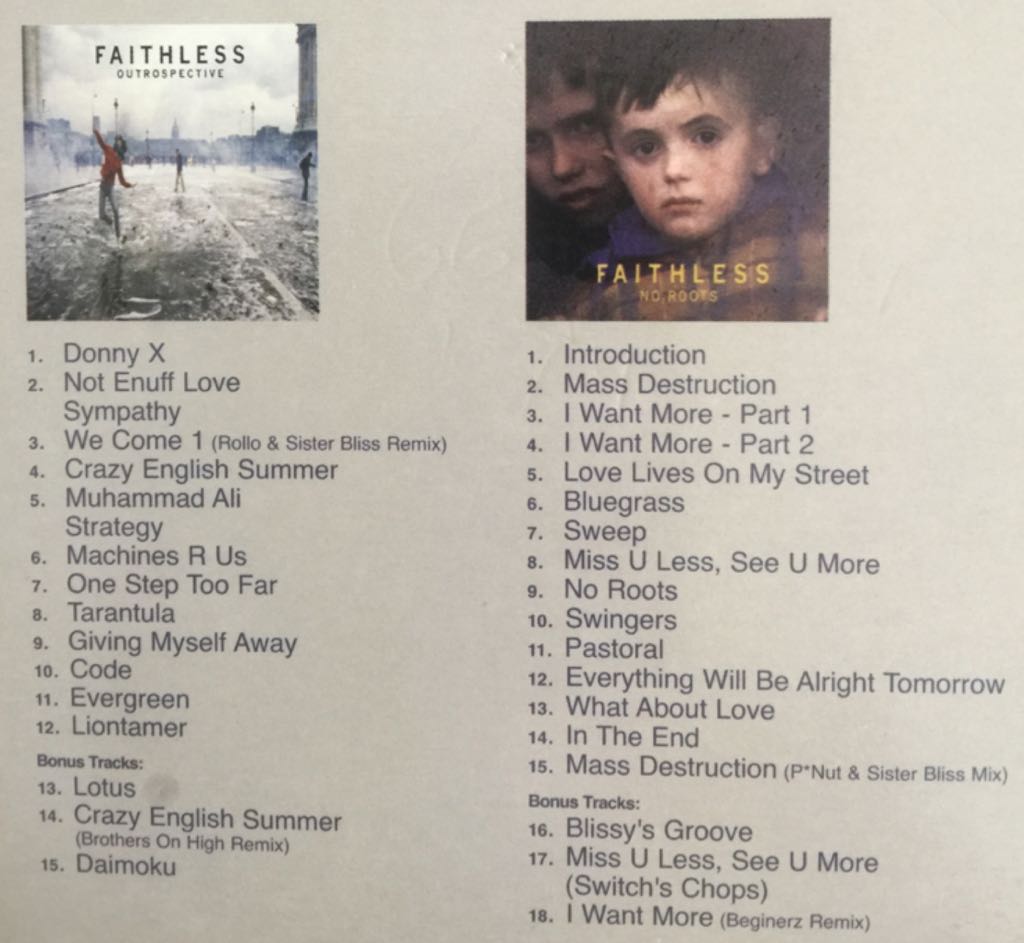 Outrospective / No Roots - Faithless (CD) music collectible [Barcode 886971544626] - Main Image 2