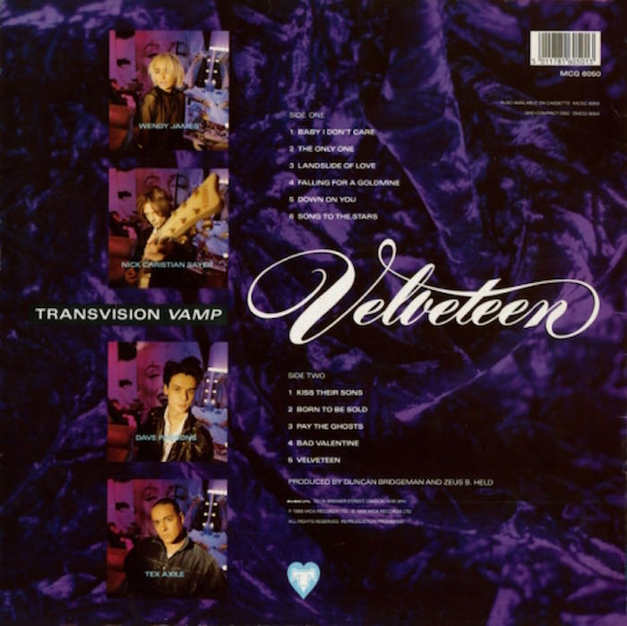 Velveteen - Transvision Vamp (12” - 5310) music collectible [Barcode 5011781605013] - Main Image 2