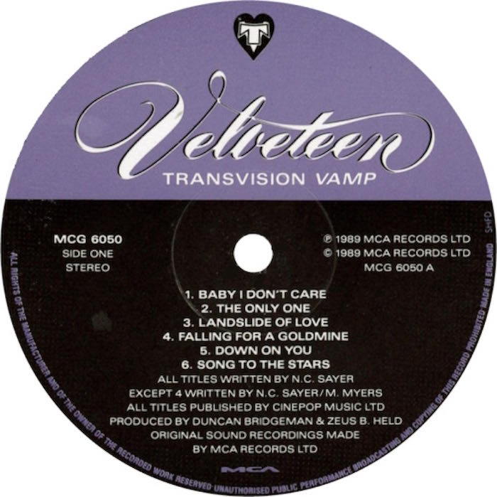 Velveteen - Transvision Vamp (12” - 5310) music collectible [Barcode 5011781605013] - Main Image 3