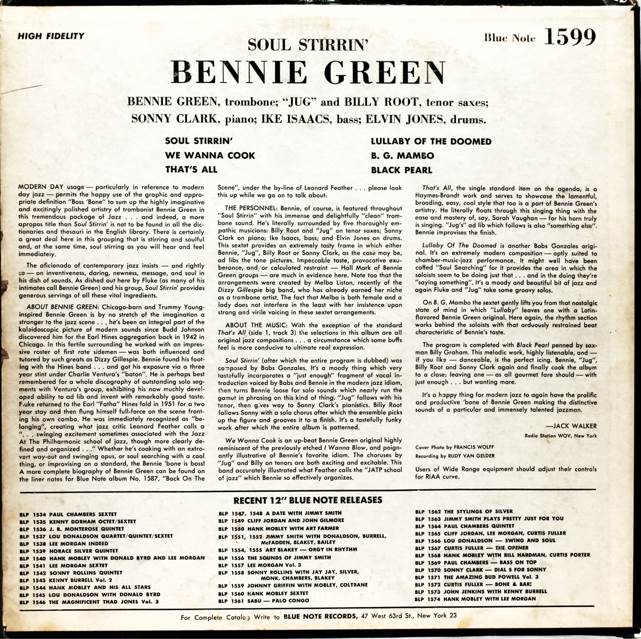 Soul Stirrin - Bennie Green (CD) music collectible [Barcode 724385938122] - Main Image 2